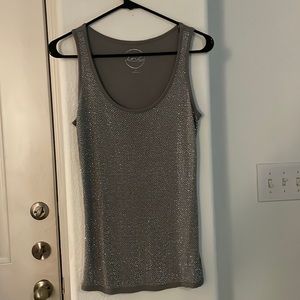 INC International Concept Gray Tank Top with Rhinestones Size S